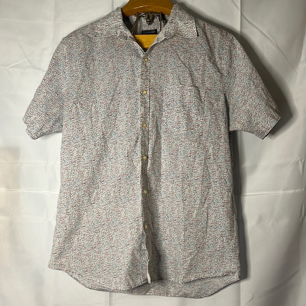 Van Heusen Mens Short Sleeve Button Down, Size L, Excellent Condition! Very Nice